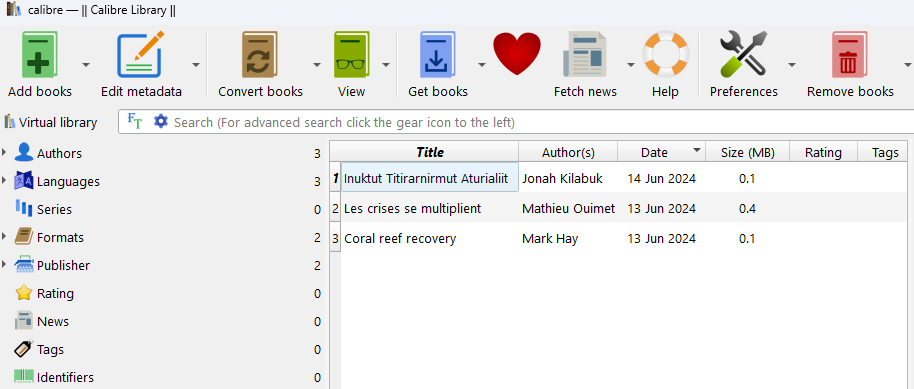 Inuktitut document convert to EPUB3