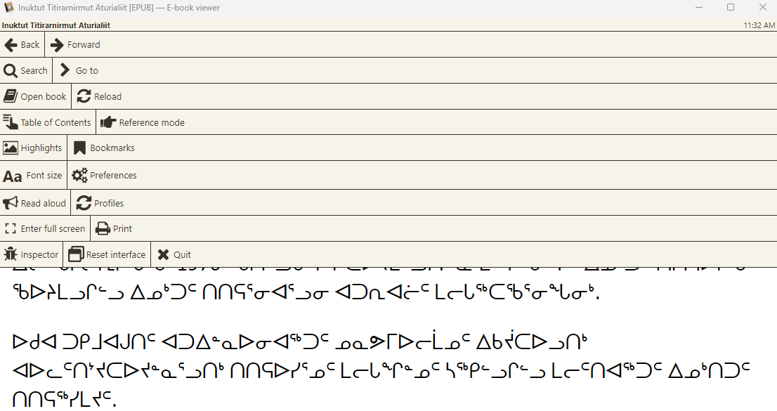 Inuktitut EPUB3 text-to-speech