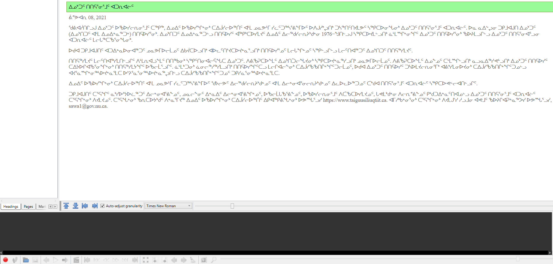 Inuktitut audiobook record